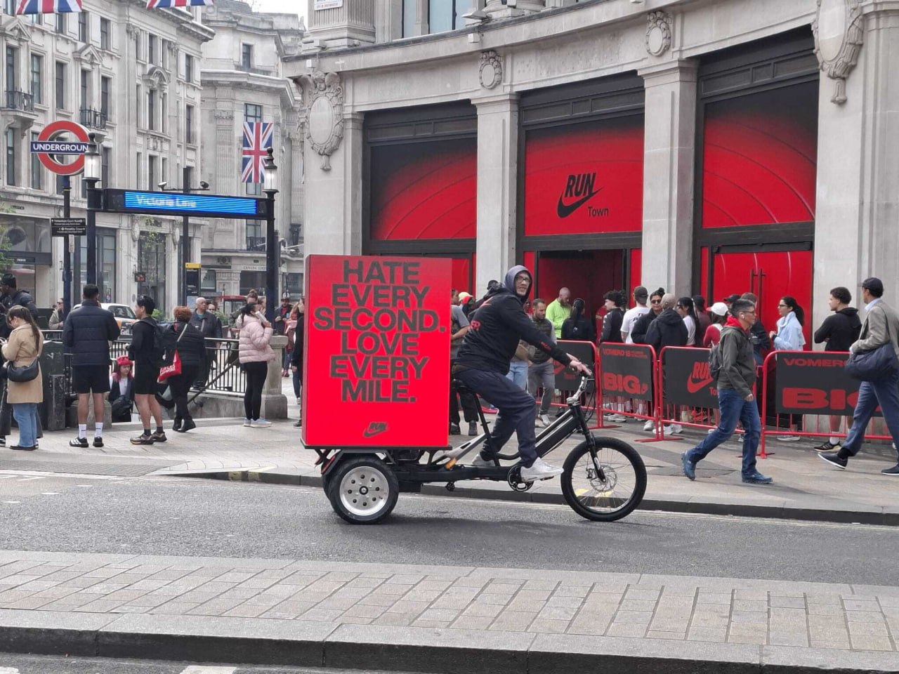 Nike AdBike campaign at Oxford Circus, London
