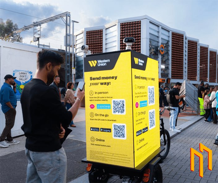 Western Union AdBike at event activation