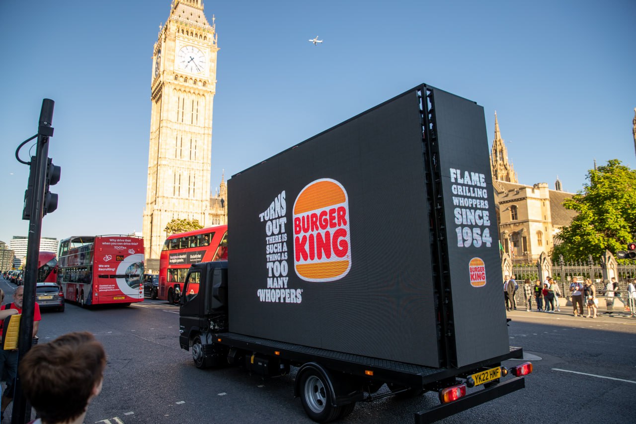 Burger King Digital AdVan at Big Ben, London